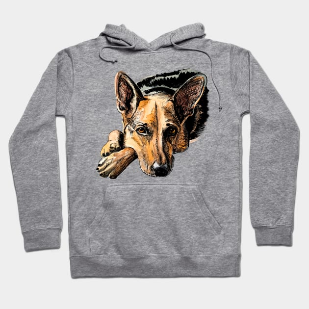 German shepherd Hoodie by VicaVeresk